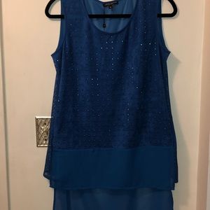 Dark Blue High Low Blouse